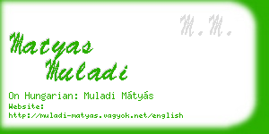matyas muladi business card